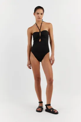 AMAYA BLACK HALTER ONE PIECE