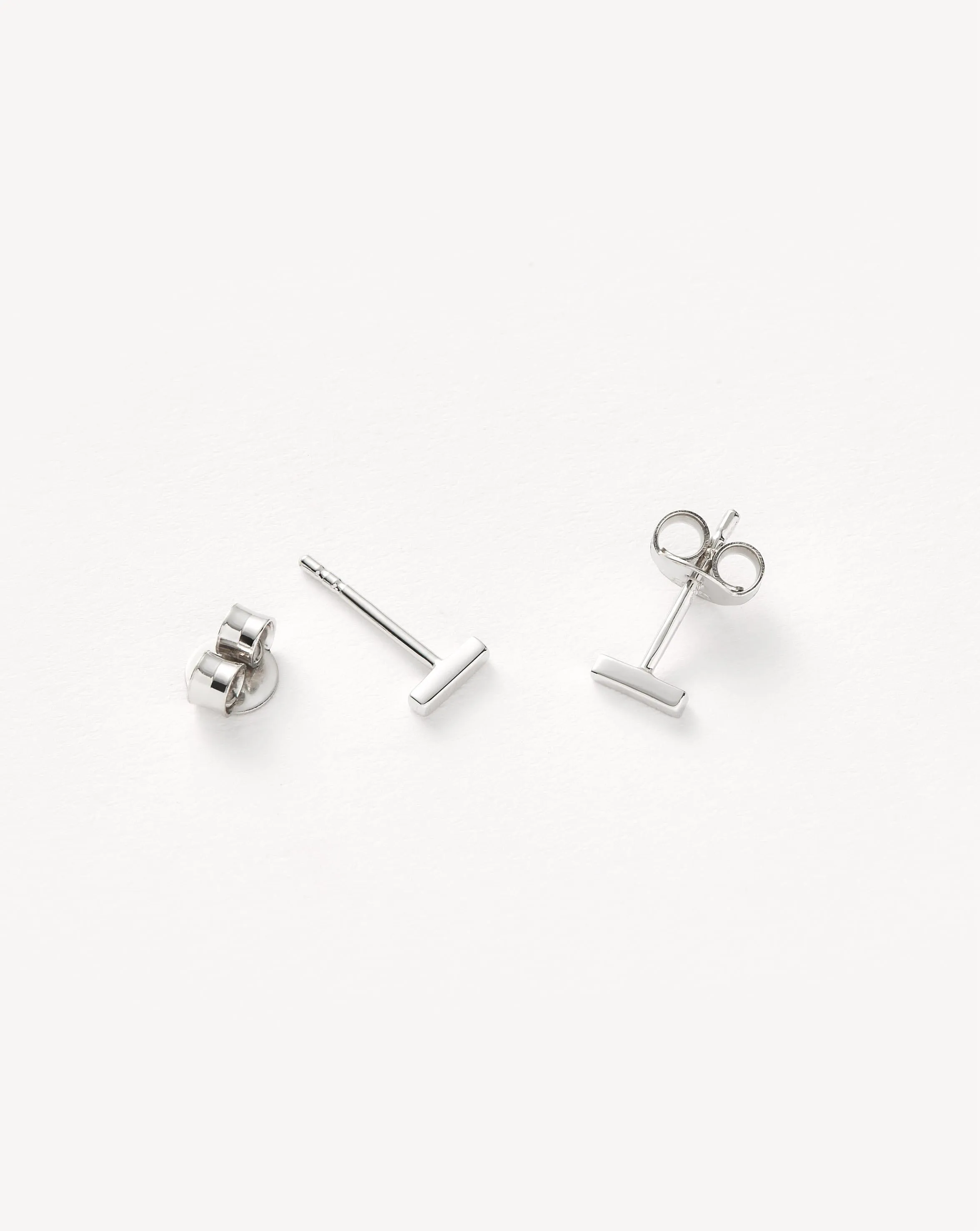 Bar Stud Earrings | Sterling Silver