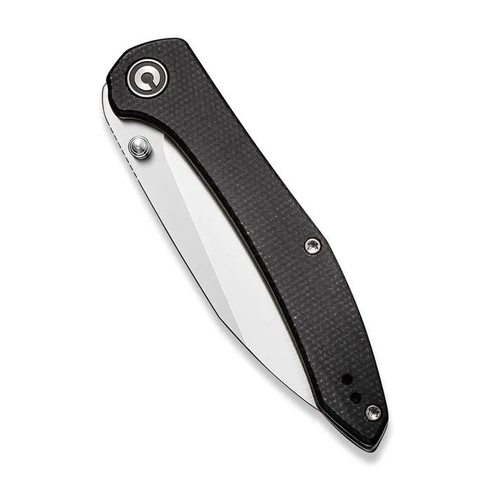 Civivi Hadros Thumb Stud Knife - Black Micarta Handle (3.35" Satin Finished 10Cr15CoMoV) C 20004-1