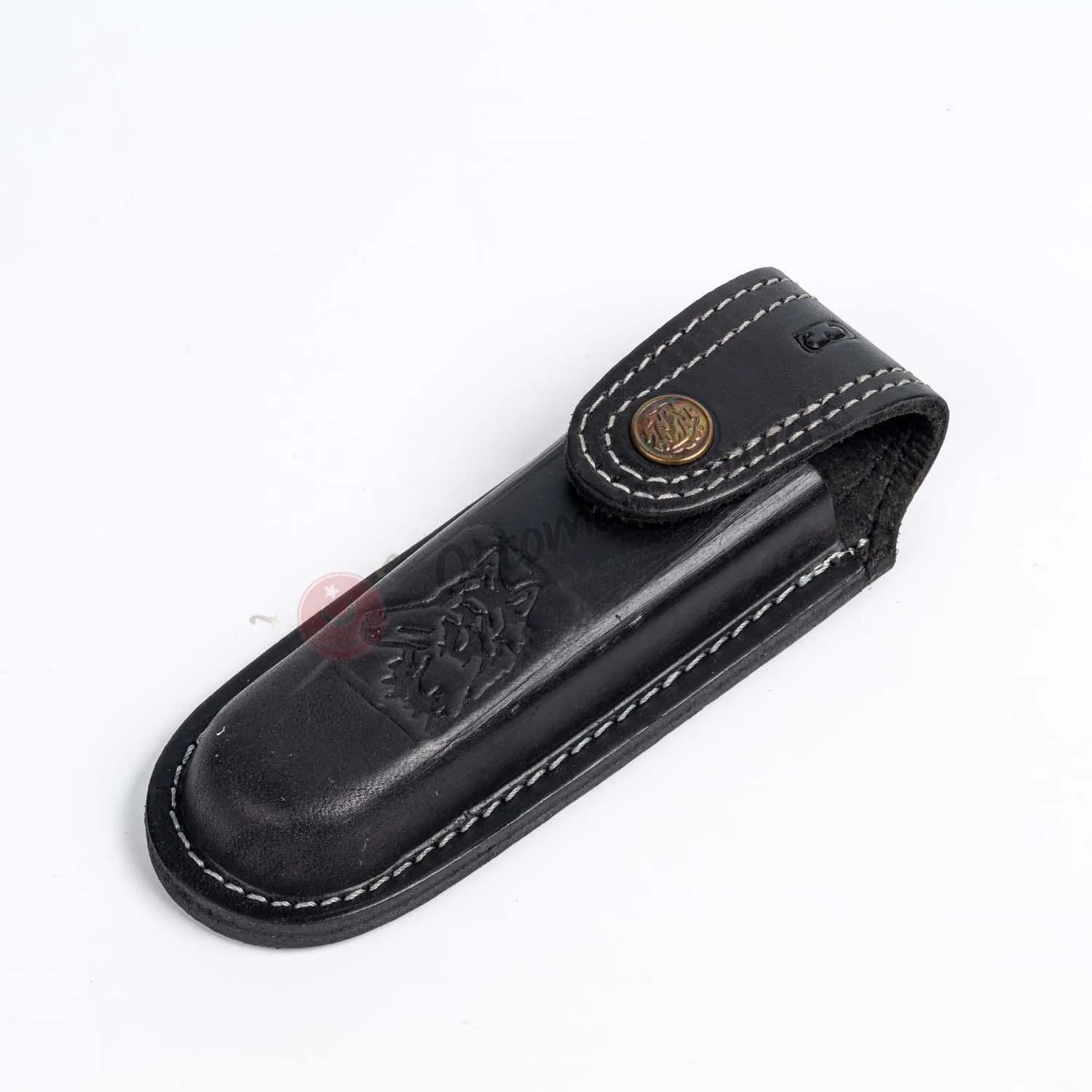 Custom Engraved Folding Knife and Leather Sheath