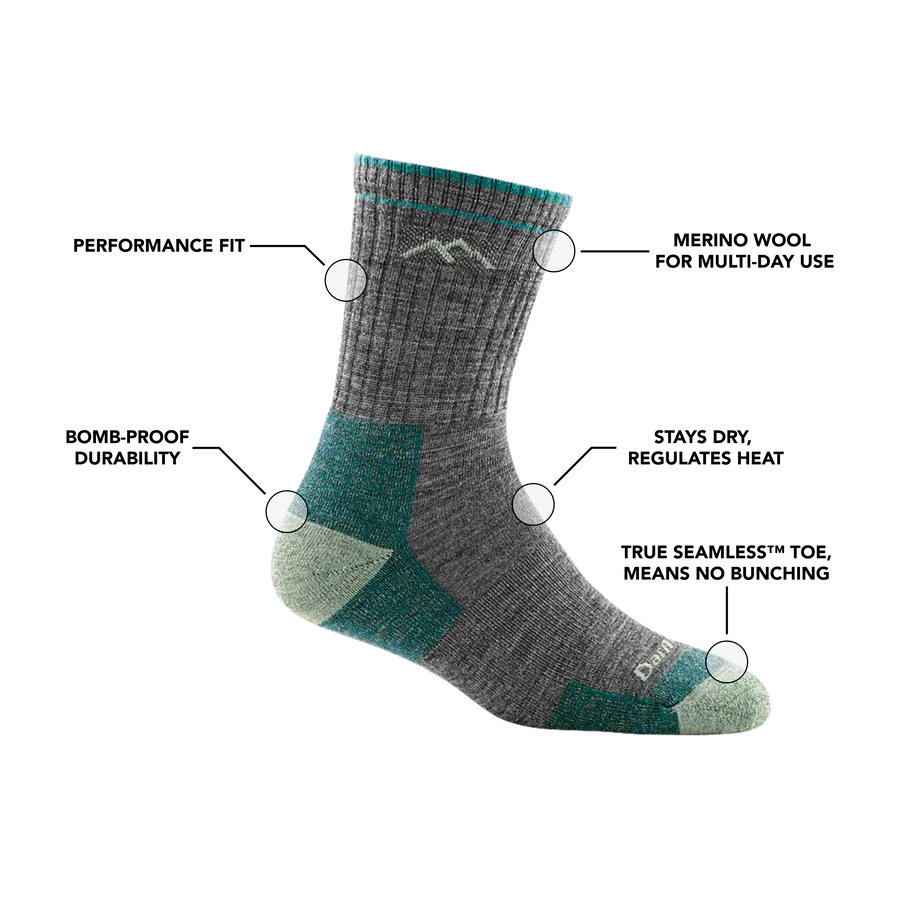 Darn Tough Women's Hiker Micro Crew Midweight Hiking Socks