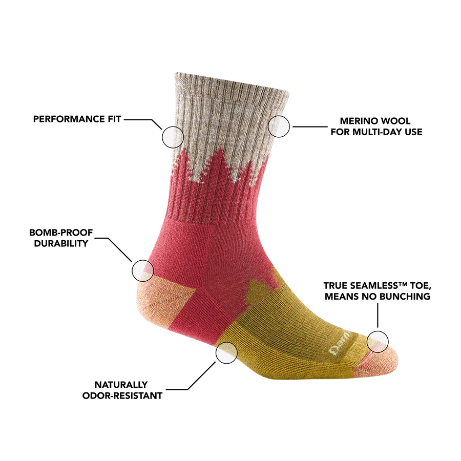 Darn Tough Women's Treeline Micro Crew Midweight Hiking Socks