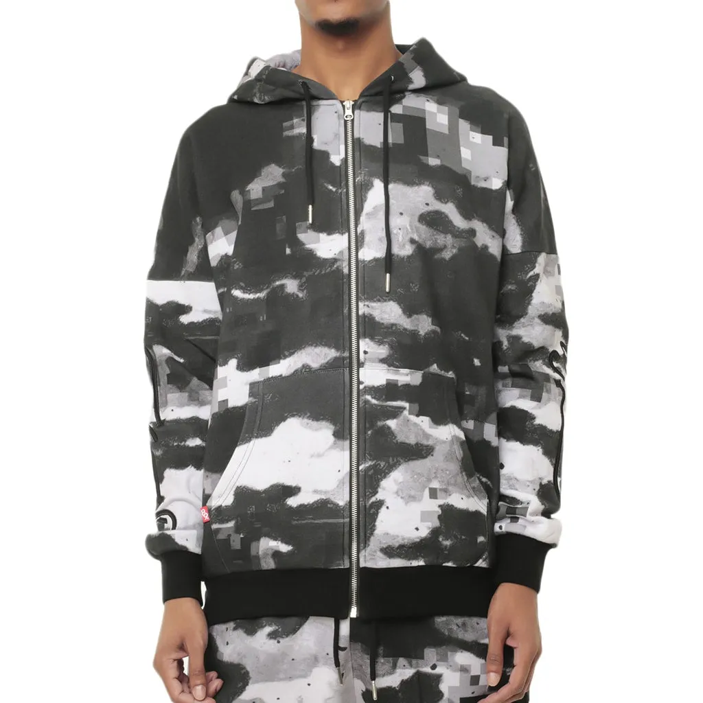 Digi Snow Camo Pullover Hooded Sweatshirt