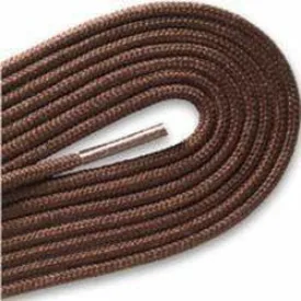 Fashion Thin Round Dress 1/8" Laces Custom Length with Tip - Brown (1 Pair Pack) Shoelaces