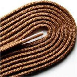 Fashion Thin Round Dress 1/8" Laces Custom Length with Tip - Light Brown (1 Pair Pack) Shoelaces