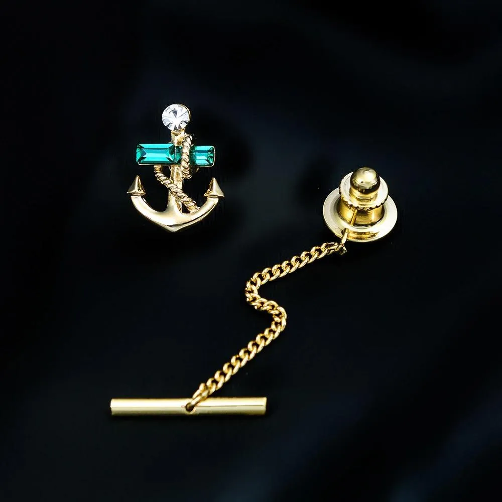 Gold-Tone Anchor Tie Tack