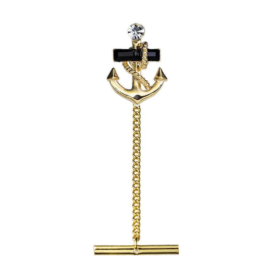 Gold-Tone Anchor Tie Tack