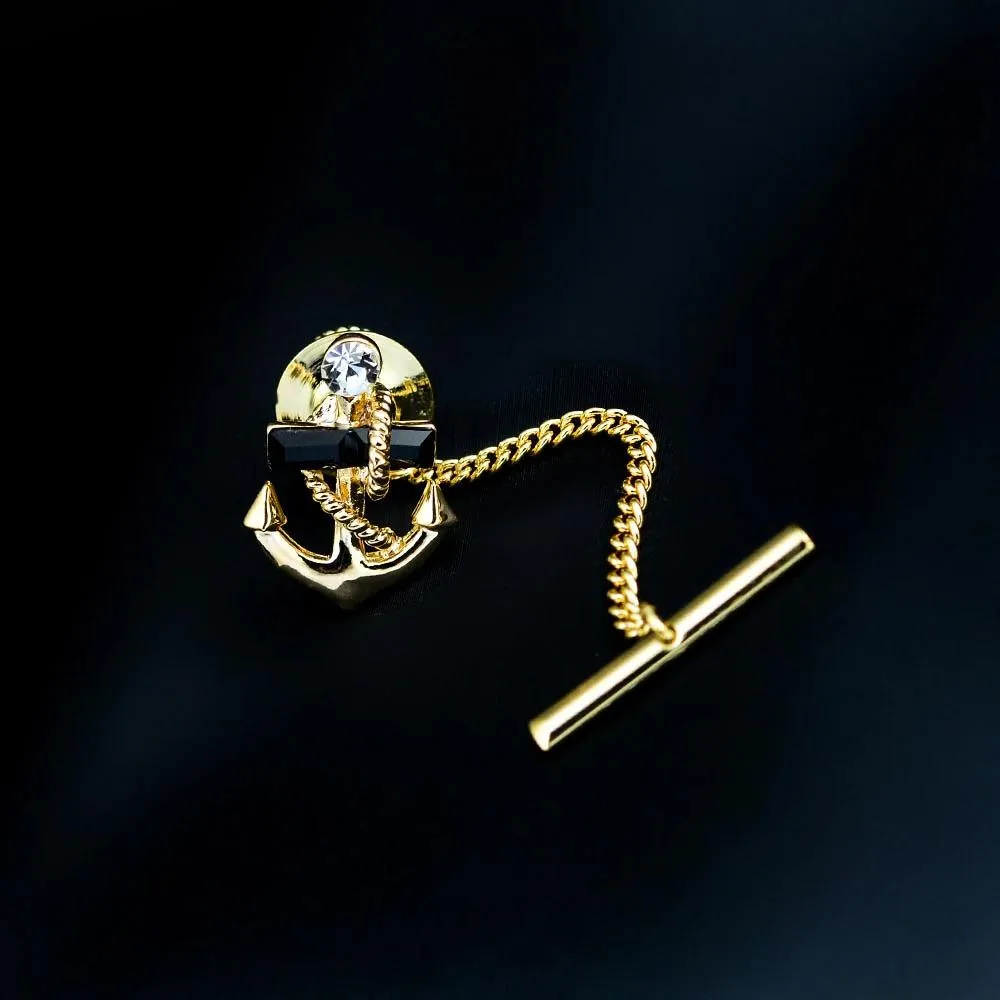 Gold-Tone Anchor Tie Tack