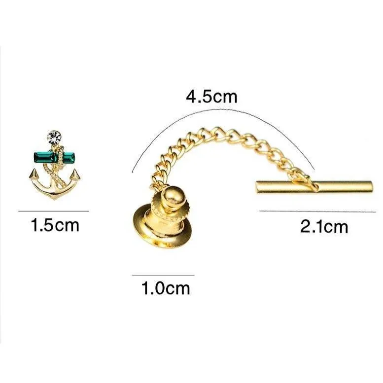 Gold-Tone Anchor Tie Tack