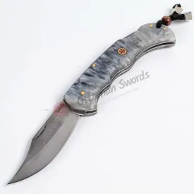 Gray Epoxy Handle LockBack Pocket Knife