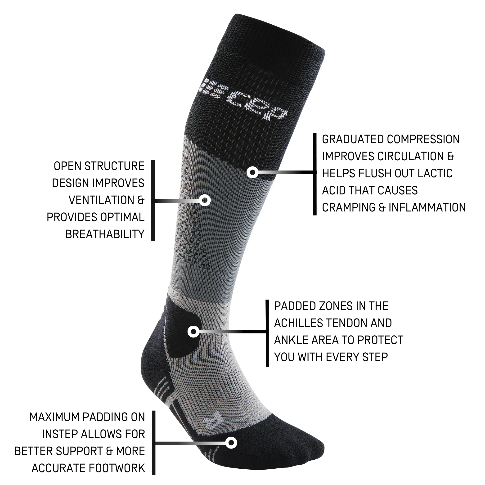 Hiking Max Cushion Tall Compression Socks, Women