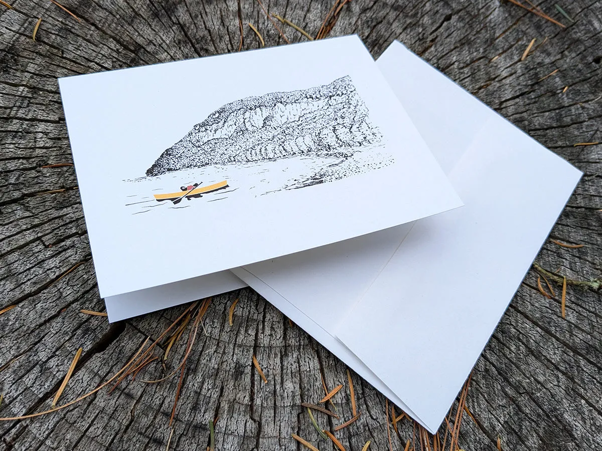 Montañas - Canoeing Dog Blank Greeting Card