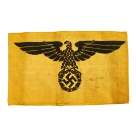 Original German WWII Embroidered State Service Volunteer Armband with Faded Issue Stamp