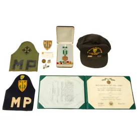 Original U.S. Vietnam War Named Military Police Medal & Baseball Cap Grouping