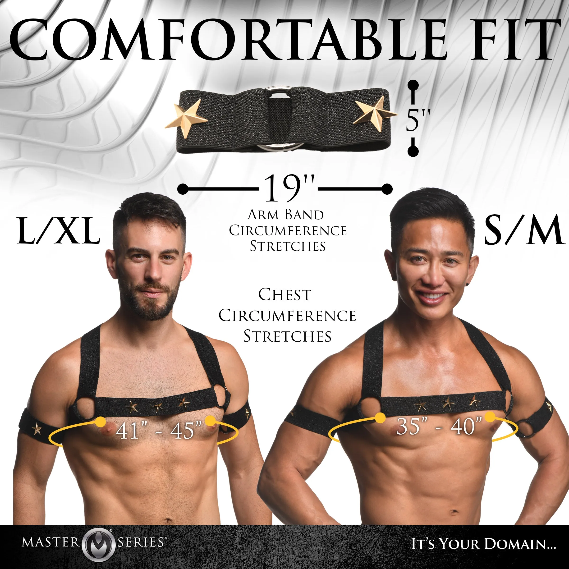 Rave Harness Elastic Chest Harness with Arm Bands