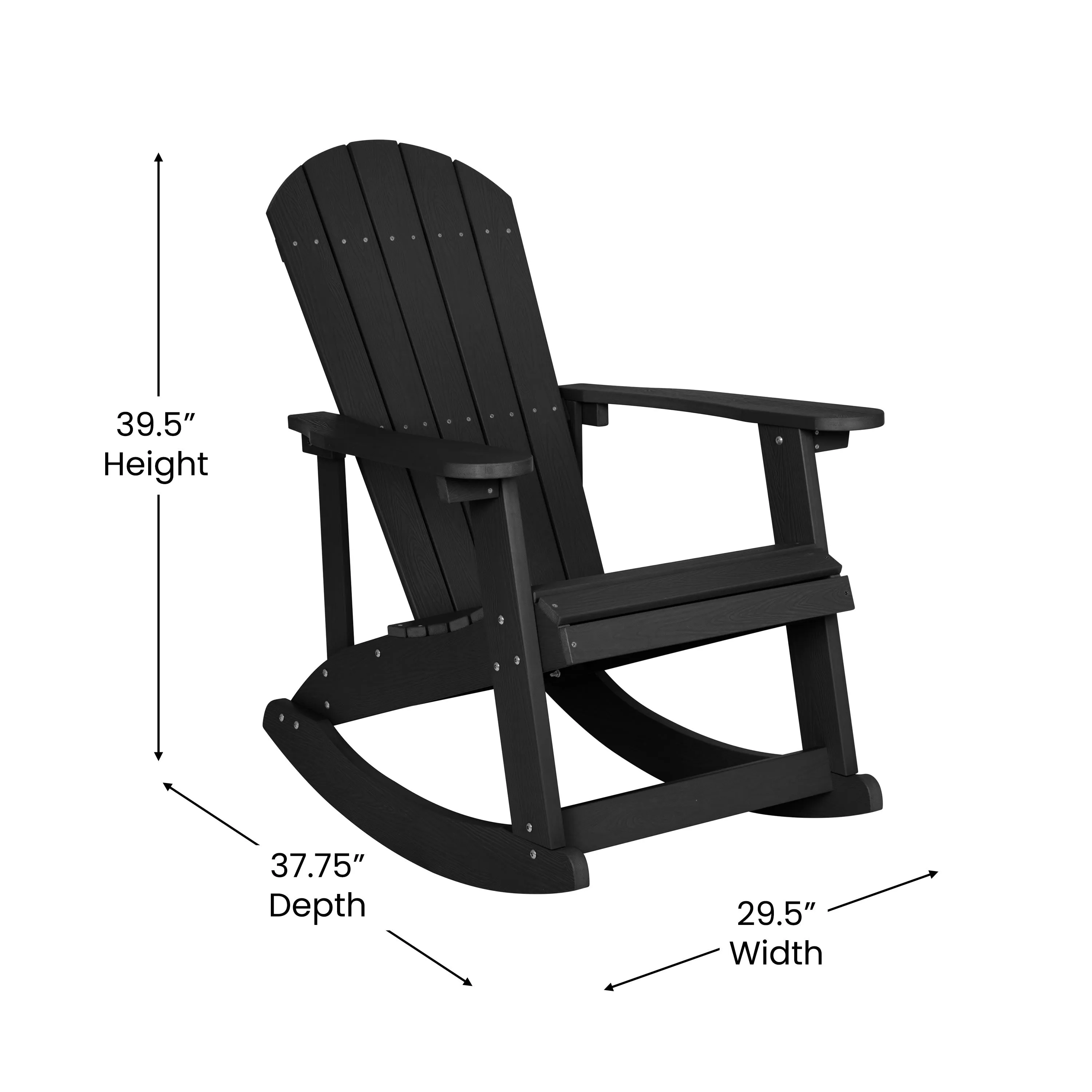 Savannah Set of 4 All-Weather Poly Resin Wood Adirondack Rocking Chairs with 22" Round Wood Burning Fire Pit