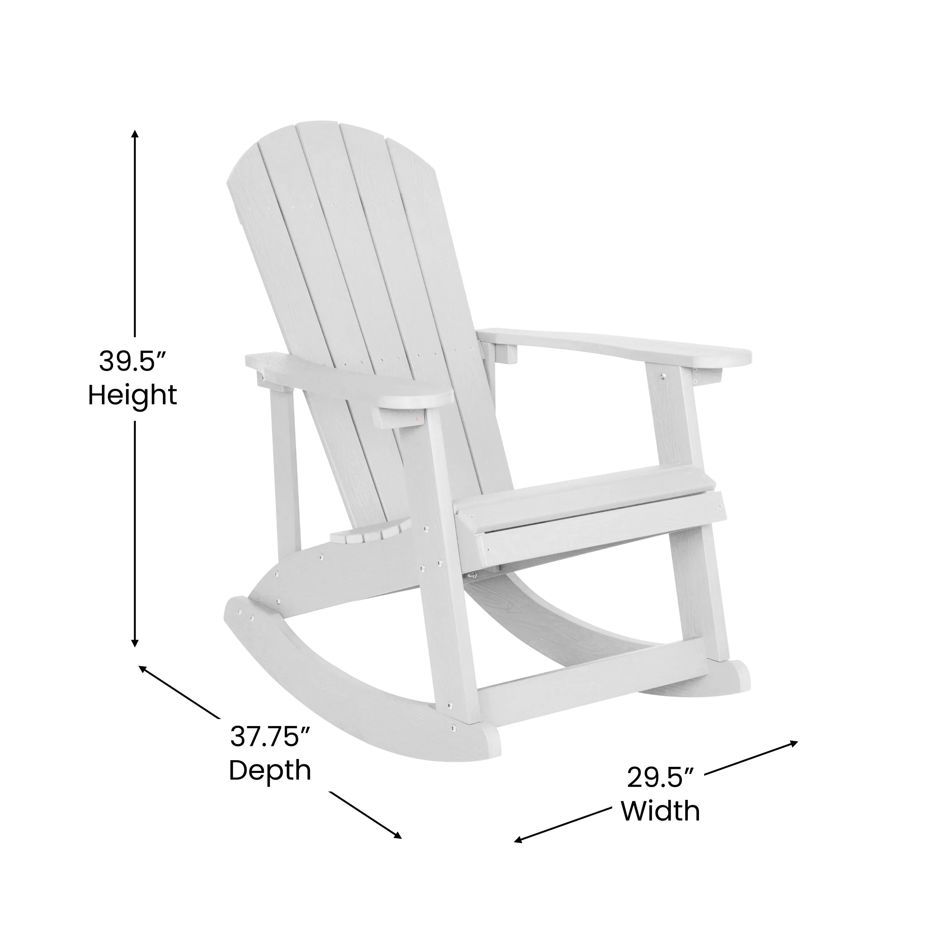 Savannah Set of 4 All-Weather Poly Resin Wood Adirondack Rocking Chairs with 22" Round Wood Burning Fire Pit