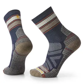 Smartwool Hike Light Cushion Striped Mid Crew Socks Color: Deep Navy