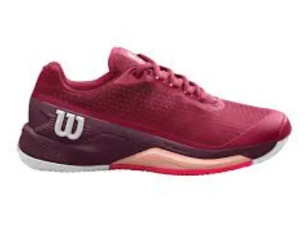 Wilson Rush Pro 4.0 Womens Clay Tennis Shoe (Beet Red/White/Tropical Peach)