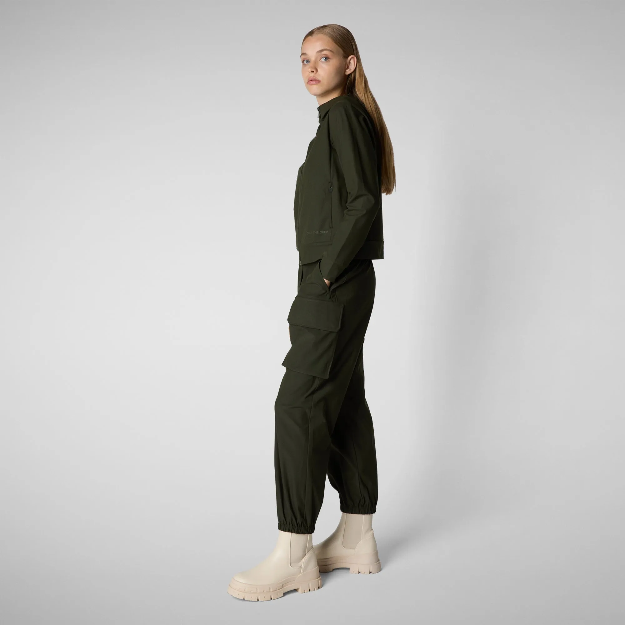 Women's cargo pants Gosy in land green