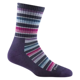 Women's Decade Stripe Micro Crew Midweight Hiking Sock - Blackberry