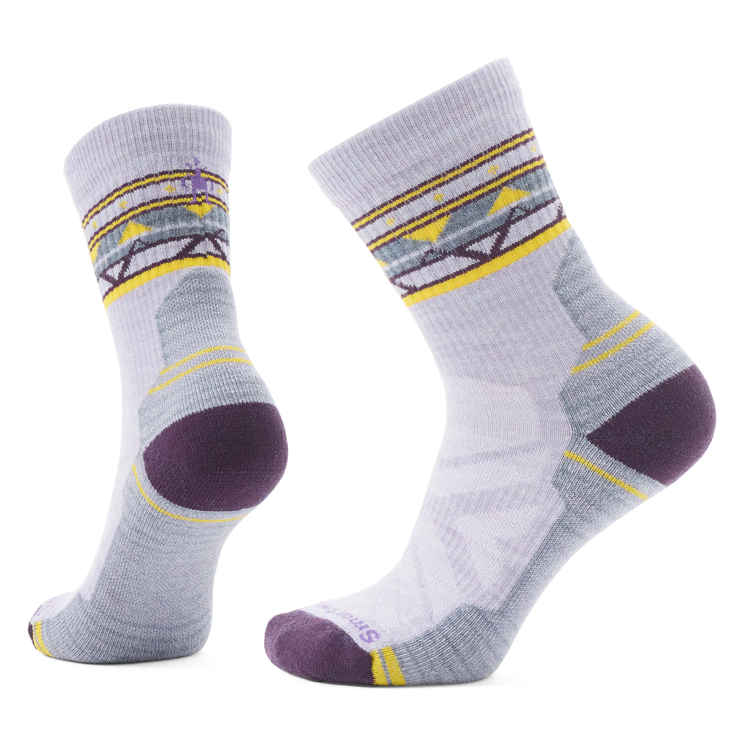 Women's Smartwool Hike Zig Zag Valley Mid Crew Socks Color: Purple Eclipse